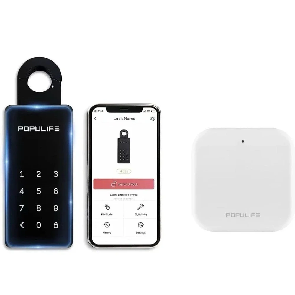 Populife Smart Keybox Pro WiFi Gateway Combo Lock Box Airbnb Host Essentials